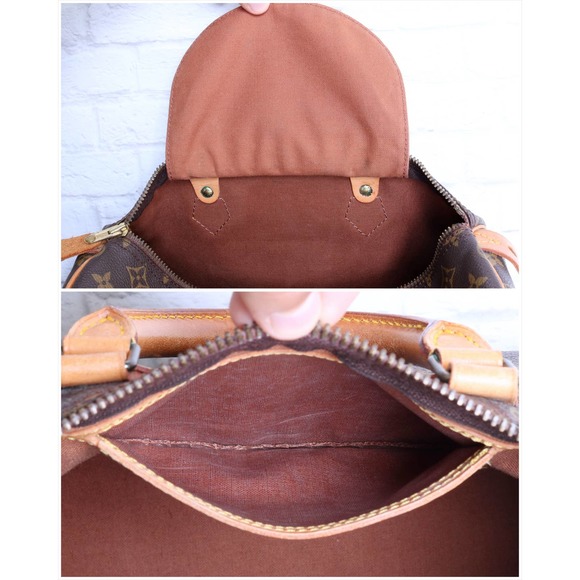 Louis Vuitton Speedy 30 Monogram Satchel Purse Brown Bag Handbag Large Tote Zip - Picture 11 of 16